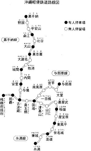 沖縄軽便鉄道路線図