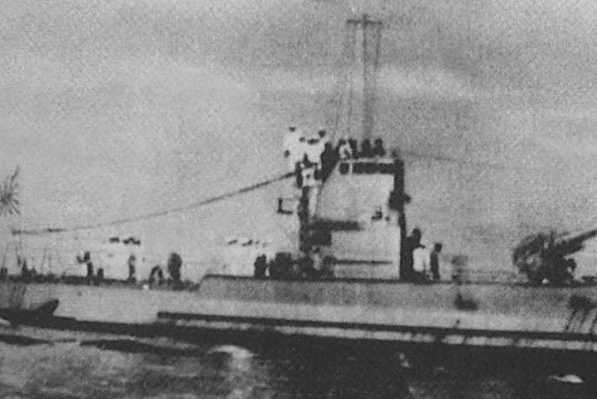 Photo: Japanese submarine I-124 sunk by depth charges in waters north of Australia with her captain and 79 crew members on board. (supplied: tom Lewis